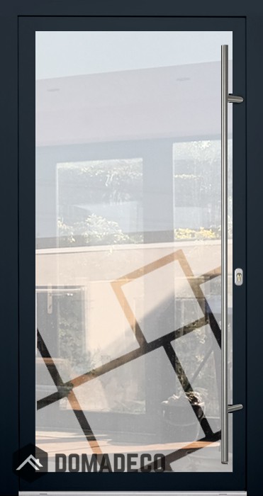 LIM Glass S14 - main frosted door with transparent decor