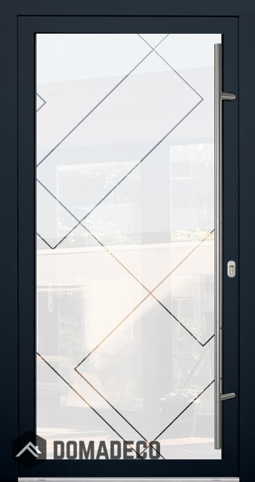 LIM Glass S15 - quality frosted front door with transparent decor