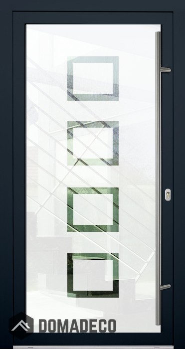 LIM Glass S8 - sand front door with transparent decor