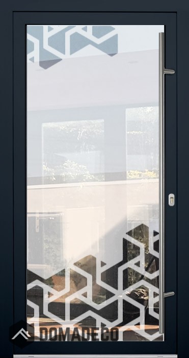 LIM Glass S12 - external frosted front door with transparent decor