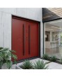 red contemporary double front door