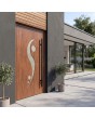Golden oak aluminium front door with advanced security locks