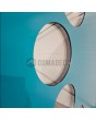 LIM 12E - modern aluminium front door with circles glass
