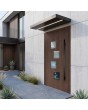 walnut modern aluminium door with four square windows