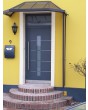 Anthracite aluminium entry door with top glass panel
