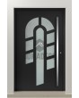 PIVOT 15E - aluminium pivot door with with decorative glass 