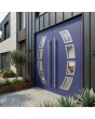 purple double aluminum external front door with glass