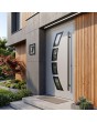 Silver aluminium front door with glass