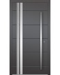 LIM AD10 - aluminium modern hinged front door with silver stripes