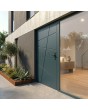 green custom modern aluminium front door