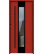 Sta Amerigo noir - stainless steel contemporary door with black frame around glass