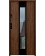 Sta Amerigo noir - stainless steel contemporary door with black frame around glass