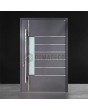 Dark anthracite aluminium front door with glass