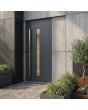 Anthracite high performance modern aluminum entry door with glass