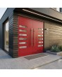red contemporary security double door