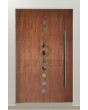 PIVOT Arlekin - aluminium large pivot door with ten small glass