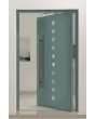 PIVOT Arlekin - aluminium large pivot door with ten small glass