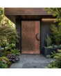 Aluminum hinged door covered with copper-plated stainless steel sheet