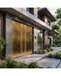 aluminium double hinged door covered with gold stainless steel sheet