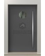PIVOT Bila -  exterior aluminium pivot door with circular glass