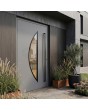 Grey matte finish aluminium door with glass