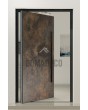 PIVOT Bruno - aluminium pivot door covered with rust sintered quartz