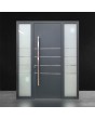 Anthracite  strong aluminum entry door with stripes