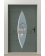 PIVOT C11 - aluminium exclusive pivot door with with oval glass