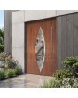 Golden oak high strength aluminum main door with glass
