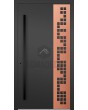 LIM C27 - aluminum entry door covered copper sheet with cut-out squares