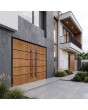 Golden oak solid aluminium double entrance door