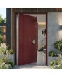red aluminium milled pivot door