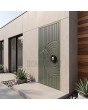 Grey aluminum milled entry hinged door