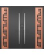 LIM C27 double - aluminium entry door covered copper sheet with cut-out squares