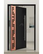 PIVOT C27 - aluminium pivot door covered copper sheet with cut-out squares