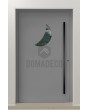 LIM C4 - home aluminium entrance door with a moon-shaped glass
