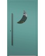 LIM C4 - home aluminium entrance door with a moon-shaped glass
