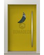 LIM C4 - home aluminium entrance door with a moon-shaped glass