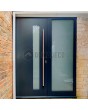 Anthracite Customisable aluminium entry door with glass