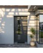 Anthracite customisable aluminium entry door with glass