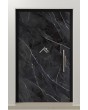 PIVOT Calacatta - aluminium pivot door covered with Calacatta Black sintered quartz