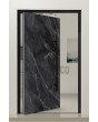 PIVOT Calacatta - aluminium pivot door covered with Calacatta Black sintered quartz