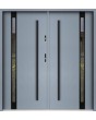 Sta Cartier trois noir Double - Prehung Double Steel Door with glass
