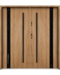 Sta Cartier trois noir Double - Prehung Double Steel Door with glass
