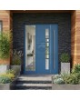 Blue quality aluminium modern entry door