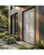 white traditional style aluminium front door