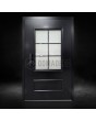 Black glazed traditional aluminium door
