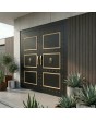 Black traditional style double aluminium entry door