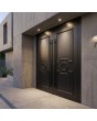 Black classic design aluminium double door for home
