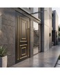 Black traditional style aluminium pivot door
